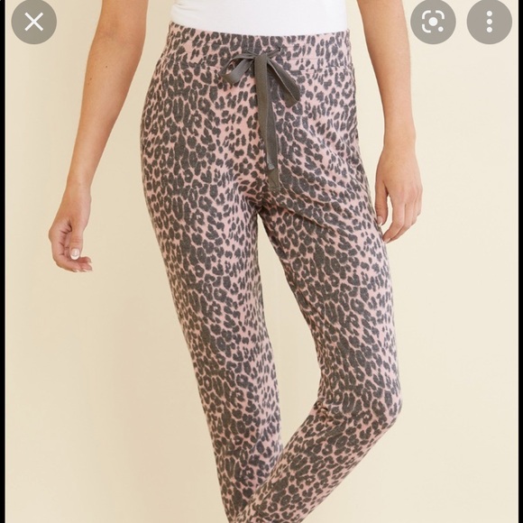 Sundry leopard print joggers sweatpants pockets pink size 0 - Picture 2 of 2